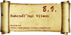 Babcsányi Vilmos névjegykártya