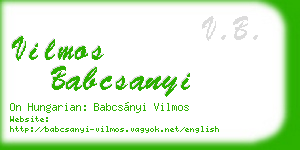 vilmos babcsanyi business card