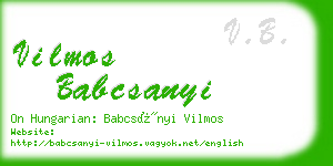 vilmos babcsanyi business card